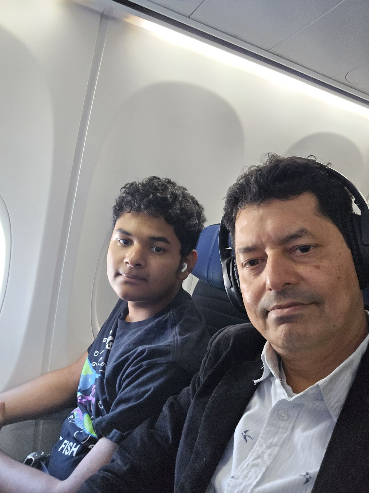 On the plane together